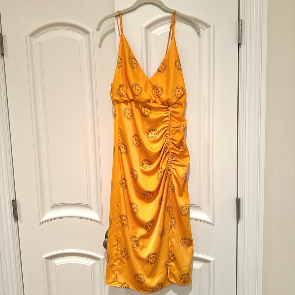 Sunshine Yellow Ruched Maxi Dress